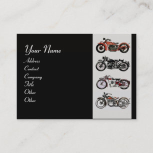 Carte De Visite MOTORCYCLES vintages rouge noir gris rose