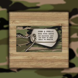 Carte De Visite Mots-clés Hunter Green Camo Dog