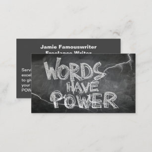 Carte De Visite Mots Ont Écrivains Power Chalkboard, ZSSG
