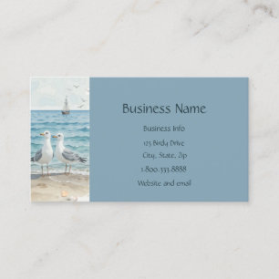 Carte De Visite Mouettes à la plage Ocean Sea Water Art Graphic