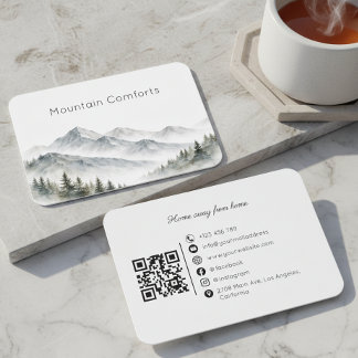 Carte De Visite Mountain Rental Tour Guide QR Code Business Card