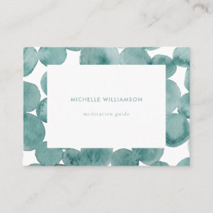 Carte De Visite Mousse de mer turquoise Monnaie Aquarelle Abstrait