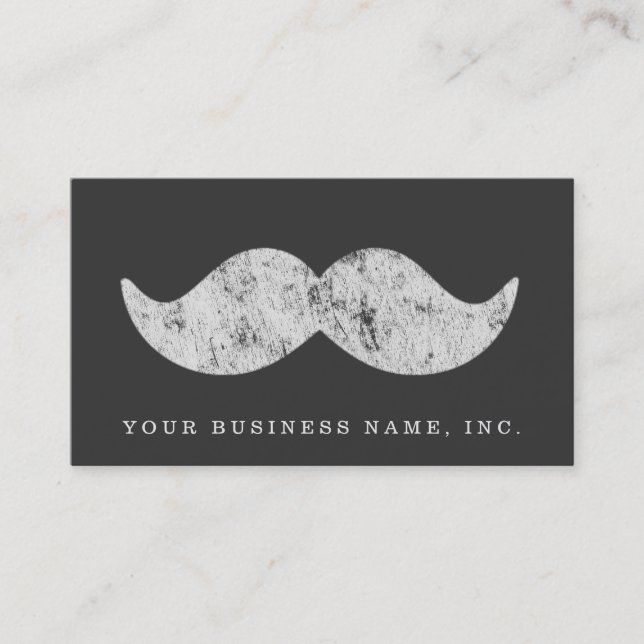 Carte De Visite Moustache gris-clair (style d'impression (Devant)