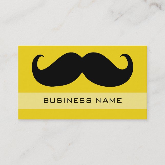 Carte De Visite Moustache noire amusante et jaune clair (Devant)