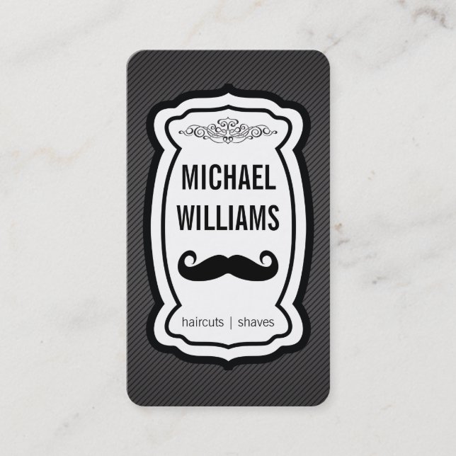 Carte De Visite Moustache / Stripes (noir) (Devant)