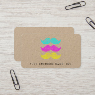 Carte De Visite Moustaches Papier d'emballage du style CMY