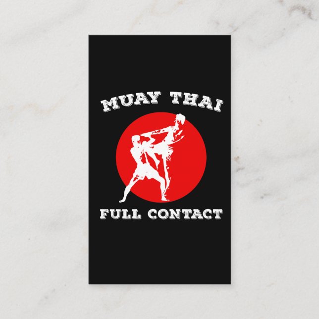 Carte De Visite Muay Thai Full Contact d'affaires Thai Martial Art (Devant)