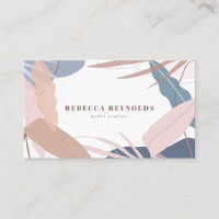 Muet rose et bleu Feuille tropicaux moderne