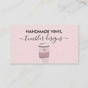 Carte De Visite Mug à pois roses coeur Tumbler en vinyle