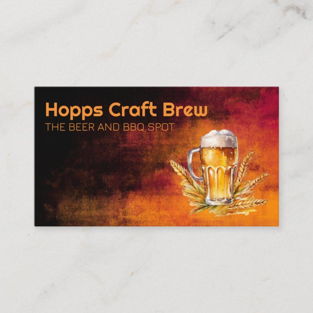 Carte De Visite Mug de bière | Blé | Restaurant Brasserie (Devant)