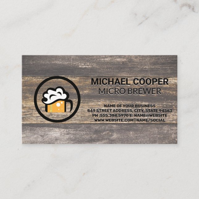 Carte De Visite Mug de verre de bière | Brasserie (Devant)