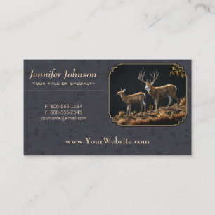 Carte De Visite Mule Deer Buck et Doe Grey Custom