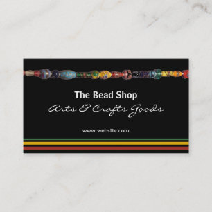 Carte de visite multicolore de magasin de perle de