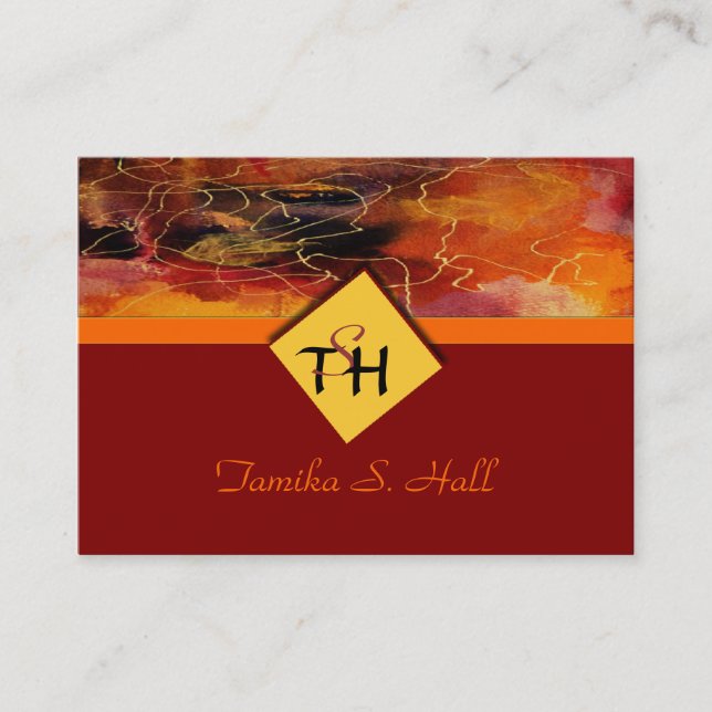 Carte de visite multicolore de monogramme (Devant)