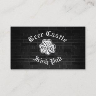 Carte De Visite Mur en brique moderne grundge shamrock irlandais