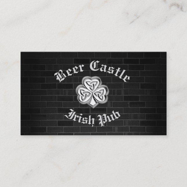 Carte De Visite Mur en brique moderne grundge shamrock irlandais (Devant)
