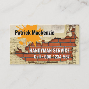 Carte De Visite Murs en briques sales Peeling Plaster Handyman