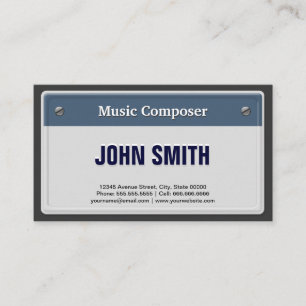 Carte De Visite Music Composer - Plaque de licence de voiture Cool