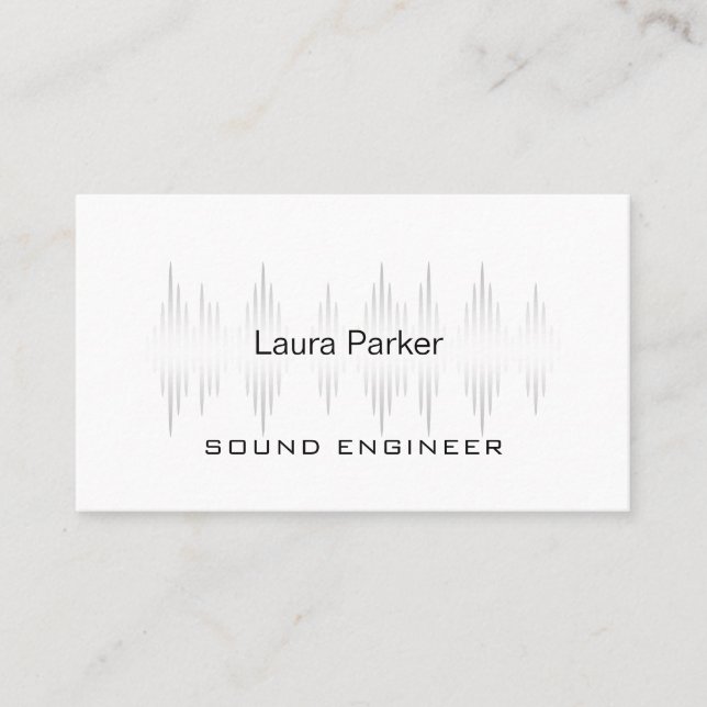 Carte De Visite Music Studio Professional Sound Engineer Minimal (Devant)