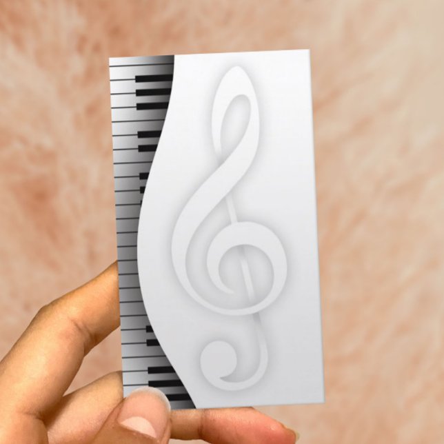 Carte De Visite Music Teacher Elegant Piano Keys Musical (Créateur téléchargé)