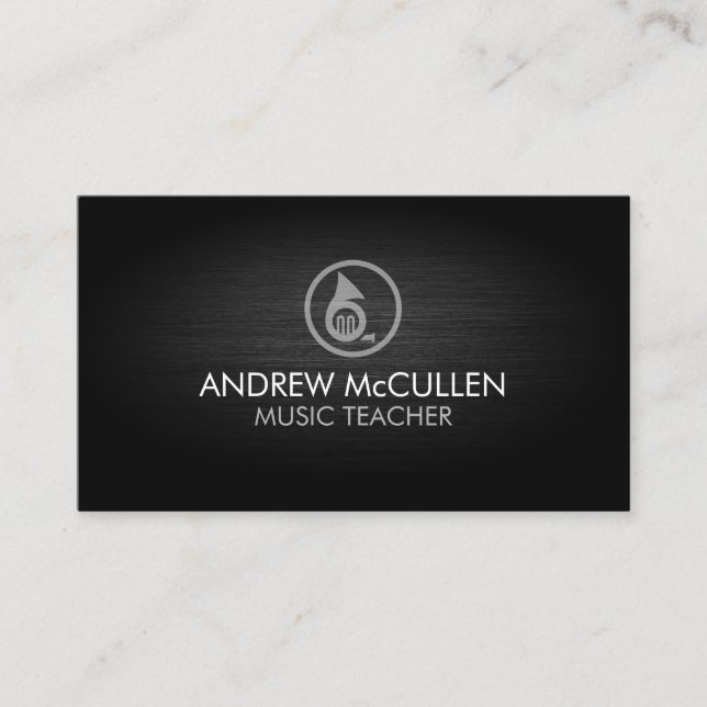 Carte De Visite Music Teacher French Horn Icon Music (Devant)