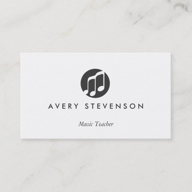 Carte De Visite Music Teacher, Music Notes, Musicien (Devant)
