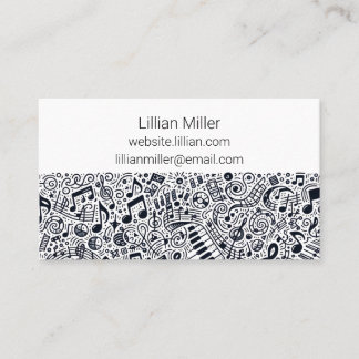 Carte de visite musical avec notes