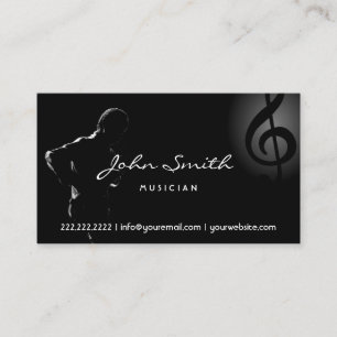 Carte De Visite Musical élégant de clef de musique de saxophone