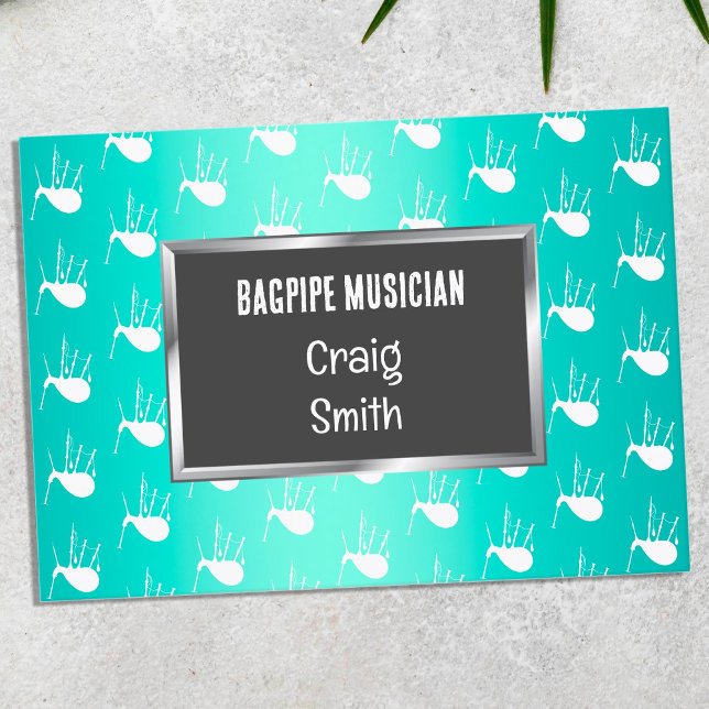 Carte De Visite Musicien Bagpiper (Bagpiper Musician Cards)