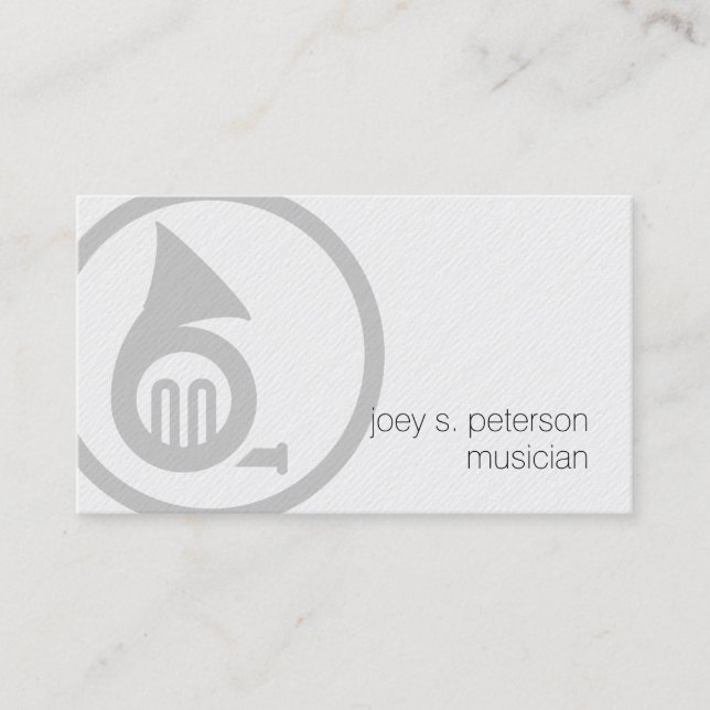 Carte De Visite Musicien Bold French Horn Icon Musique (Devant)