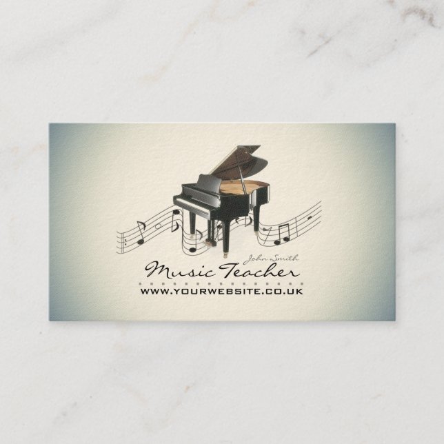 Carte De Visite Musicien/Carte de visite de l'enseignant de musiqu (Devant)