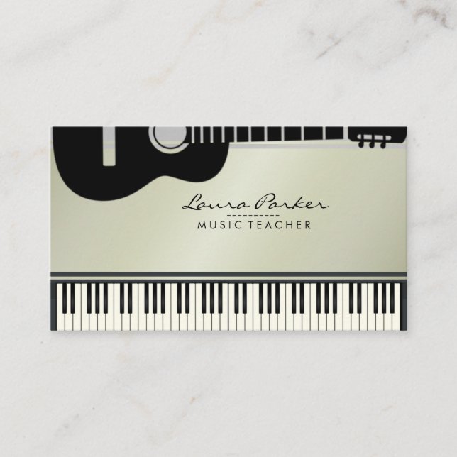 Carte De Visite Musicien de clavier de piano de guitare de (Devant)