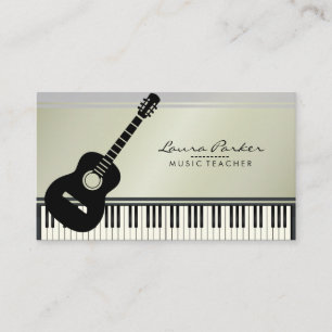 Carte De Visite Musicien de clavier de piano de guitare de