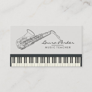 Carte De Visite Musicien de clavier de piano de professeur de