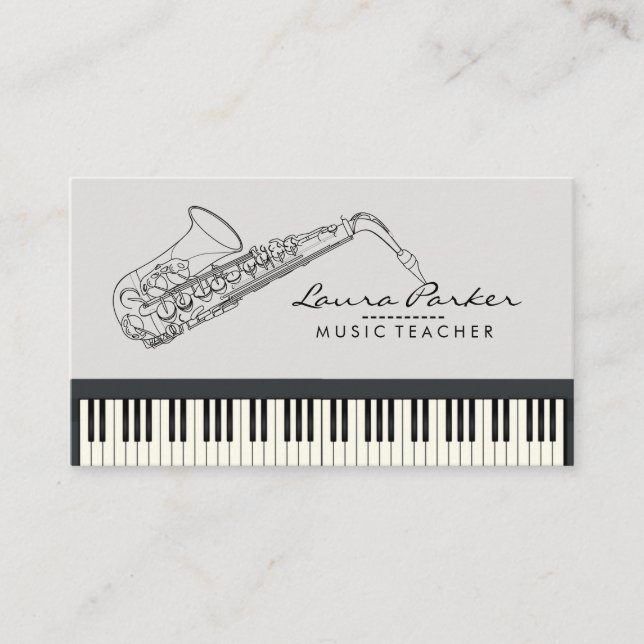 Carte De Visite Musicien de clavier de piano de professeur de (Devant)