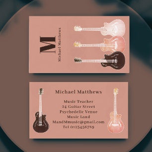 Carte De Visite Musicien de guitare professionnel professeur de mu