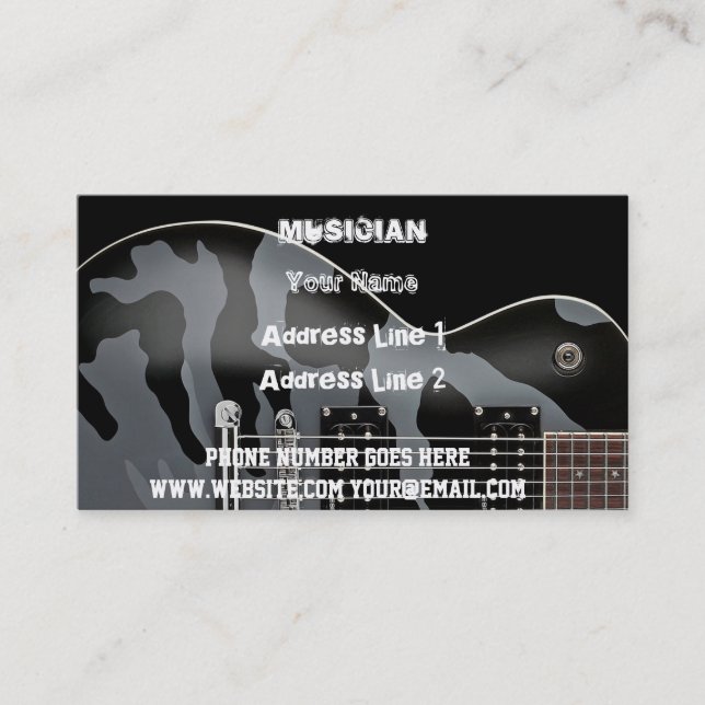 Carte De Visite Musicien de roche (Devant)
