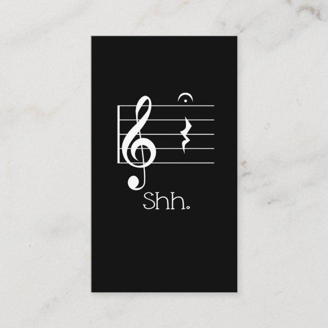 Carte De Visite Musicien drôle de repos chut quart et de Fermata (Devant)