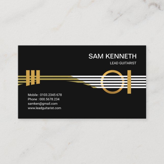 Carte De Visite Musicien futuriste ultra créatif de guitariste (Devant)