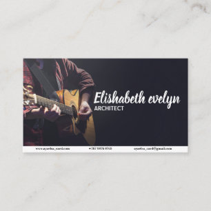 Carte De Visite Musicien masculin jouant de la guitare acoustique