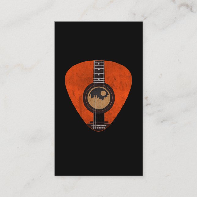 Carte De Visite Musicien Onglet de guitare acoustique Guitariste (Devant)