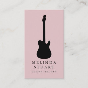 Carte De Visite Musicien Professeur de Guitare Chic Minimaliste Mo