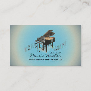 Carte De Visite Musicien/professeur de musique (Piano 1) Bleu BG