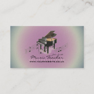 Carte De Visite Musicien/professeur de musique (Piano 1) Lavande B