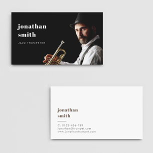 Carte De Visite Musicien professionnel photo personnalisé minimali