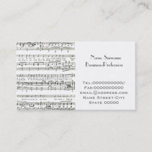 Carte De Visite musicien, tuteur de musique