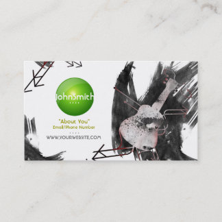 Carte de visite musicien (Ukulele) - Logo vert