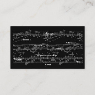 Carte De Visite Musicien Vintage Grey Notes Brit Guitare I