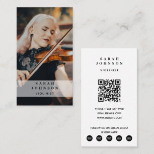Carte De Visite Musicien violon Violoniste Photo Médias sociaux
