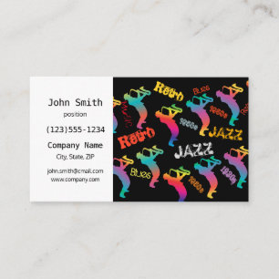 Carte De Visite Musiciens de jazz musique rétro POP ART des anné